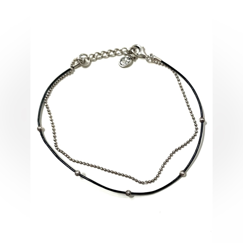 SILPADA 925 Sterling Silver Ball and Leather Bracelet B2700